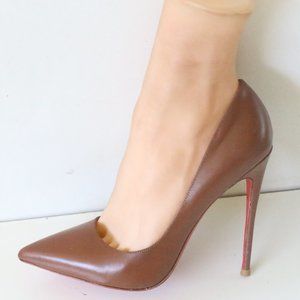 Christian Louboutin Brown So Kate Leather Pumps